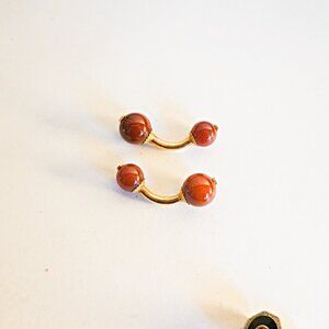 Gold Gilt 925 and Carnelian Cufflinks